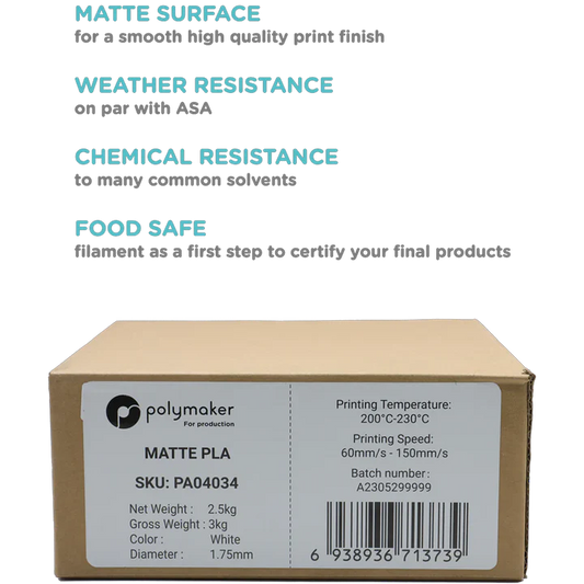 Polymaker Matte PLA for Production
